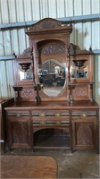 LARGE EDWARDIAN CARVED SIDEBOARD FROM THE
