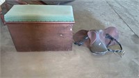 VINTAGE TRUNK AND HORSE SADDLE