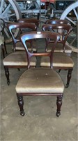 5 X VICTORIAN SPADE BACK CHAIRS