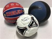 Globetrotters Basketball, IU Signed Soccer Ball +