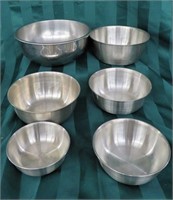 6 PC STAINLESS STEEL MIXING BOWL SET