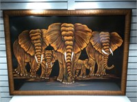Large Elephants painting on canvas, approx 54x39