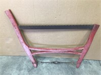 Red Wooden 30" Bow Saw Good Condition