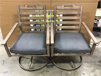 Pair of Aluminum Rotating Patio Chairs & Other