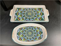 2 Ceramica Nova Deruta Made In Italy Platters