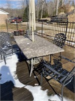 OUTDOOR TABLE AND (4) CHAIRS
