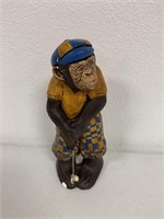 Vintage Monkey Golfing Statue