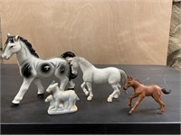 4 Horse Figurines
