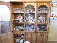 PECAN WOOD CHINA HUTCH 57"W X 71"H X 16" D