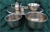 VINTAGE PARLOR WARE STAINLESS STEEL KITCHEN LOT