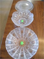 4 PC GLASS: 2 PLATES  & 2 SERVING BOWLS