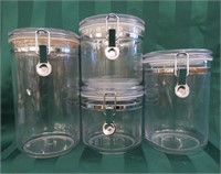 CLEAR PLASTIC KITCHEN STORAGE CANISTERS