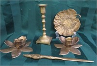 PAIR ANDREA BY SADEK BRASS CANDLE HOLDERS & MORE