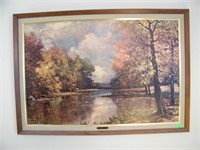 FRAMED R. NOOD - LG PICTURE "BY THE SAWKILL" &