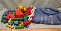 Vintage Playskool colored wooden blocks