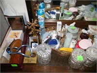 REMAINING CONTENTS OF DRESSER TOP & NIGHTSTAND