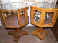 PAIR OF OCTAGONAL DISPLAY CABINETS