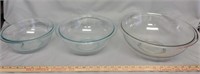 Pyrex glass mixing bowls- 4.0 L, 2.5 QT, 1.5 QT