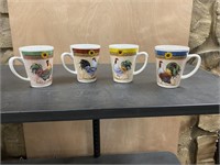 Set Of 4 Rooster Mugs