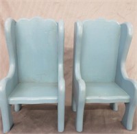 2 SMALL WOOD DOLL CHAIRS