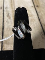 Sterling Silver Opal Ring Size 6