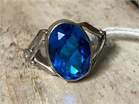 Sterling Silver London Blue Topaz Ring Size 6