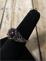 Sterling Silver Ring Size 7 With Amethyst Stone