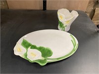Platter And Matching Vase