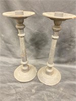 Pair of cast-iron candle stands. 11 inches tall 5