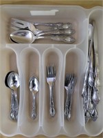 37 Pc ROGERS & SON FLATWARE W/DRAWER TRAY