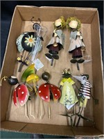 Seven handmade metal Garden Fairies. They come