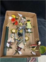 Seven handmade plant Fairies. Ladybugs, frogs,