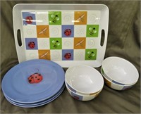 8 Pc  PICNICWARE*LADY BUG*SUMMERTIME