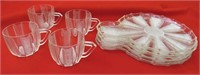 10 Pc CLEAR DECORATIVE GLASS SNACK/PLATE SET