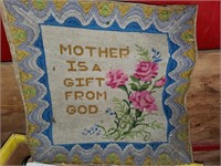MOTHER IS A GIFT FROM GOD OLD NEEDLEPOINT