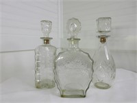 Group of 3 Vintage Decanters