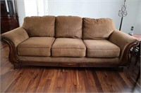 Modern over stuffed Sofa Wood trim