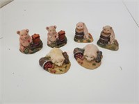 Collection of (6) Pig Figurines