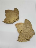 (2) Footed Brass Butterfly Trivets