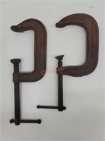Pair of Old Adjustable Heavy "C" Clamps