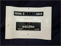 Vintage Bennett Gas Pump Face Plate Metal