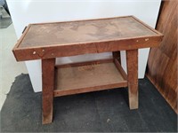 Wooden Workbench with metal vise