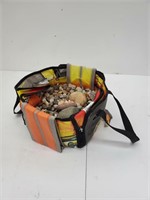 Tote with Assortment of Pebble Stones