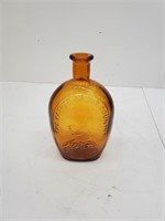 Vtg. Amber "Father of His Country" Glass Bottle
