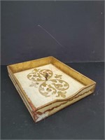 Vtg. Franco Tacchi Paper Tray w/ Paperweight