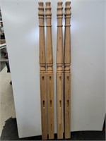 4 Unused Solid Wood Railing Posts