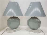 (2) 1980's Grey Tabletop Lamps