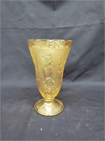 Vtg. Jeanette "Irish Herringbone" Glass Vase