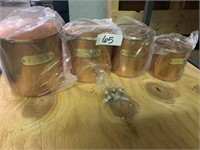 SET OF 4 METAL CANISTERS