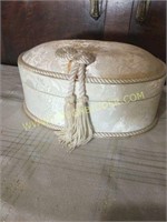 Dillards White oval padded trinket/jewelry box